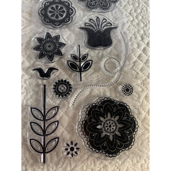 Floral-Themed Clear Cling Stamps Set DIY Crafting Scrapbooking - Picture 11 of 13